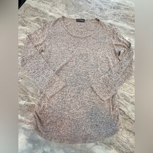 Due Time Maternity Heathered Taupe Knit Pullover Sweater XL